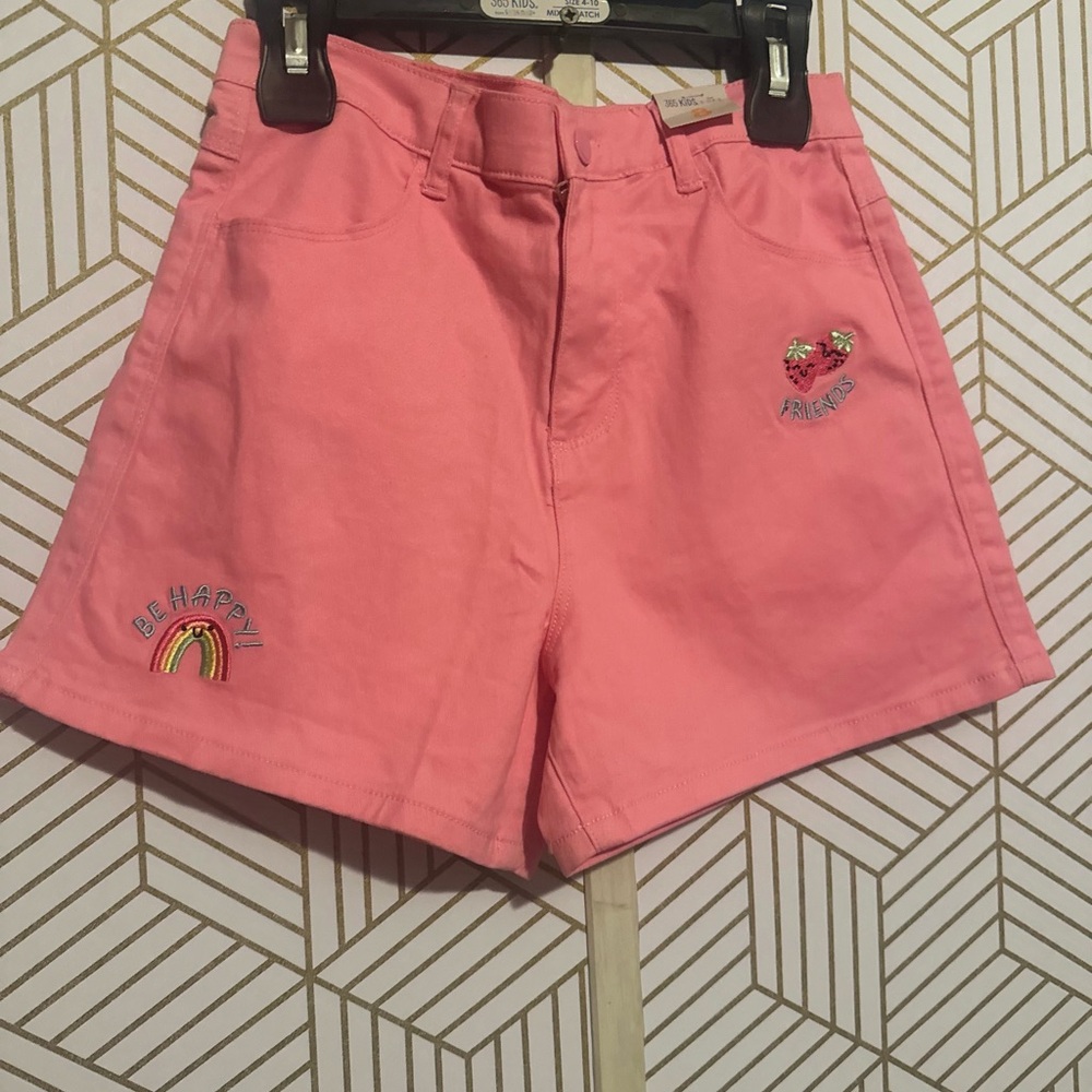 Pink Embroidered Girl’s Shorts, new
